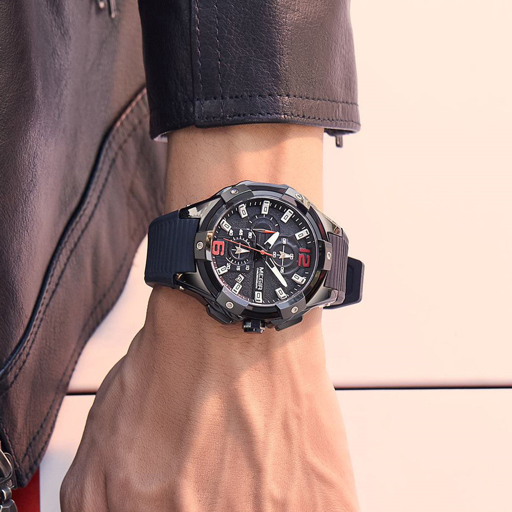 MEGIR Men's Chronograph Original Top Luxury Sports Military Watches for Men Date Luminous Wristwatches Clock Relogio Masculino