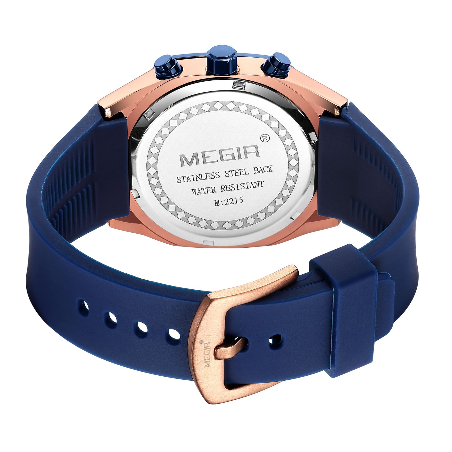 MEGIR Fashion Sport Military Watches for Men Luxury Quartz Wristwatch Silicone Strap Waterproof Date Clock 24-hour Reloj Hombre 2215