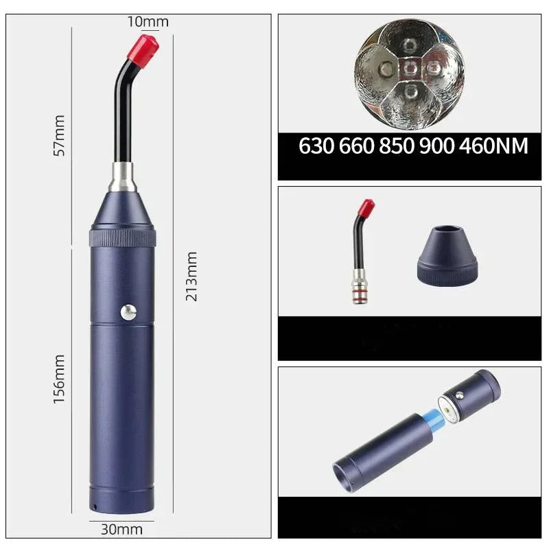 3-in-1 Red Light Therapy Wand Infrared & Blue Light Blue