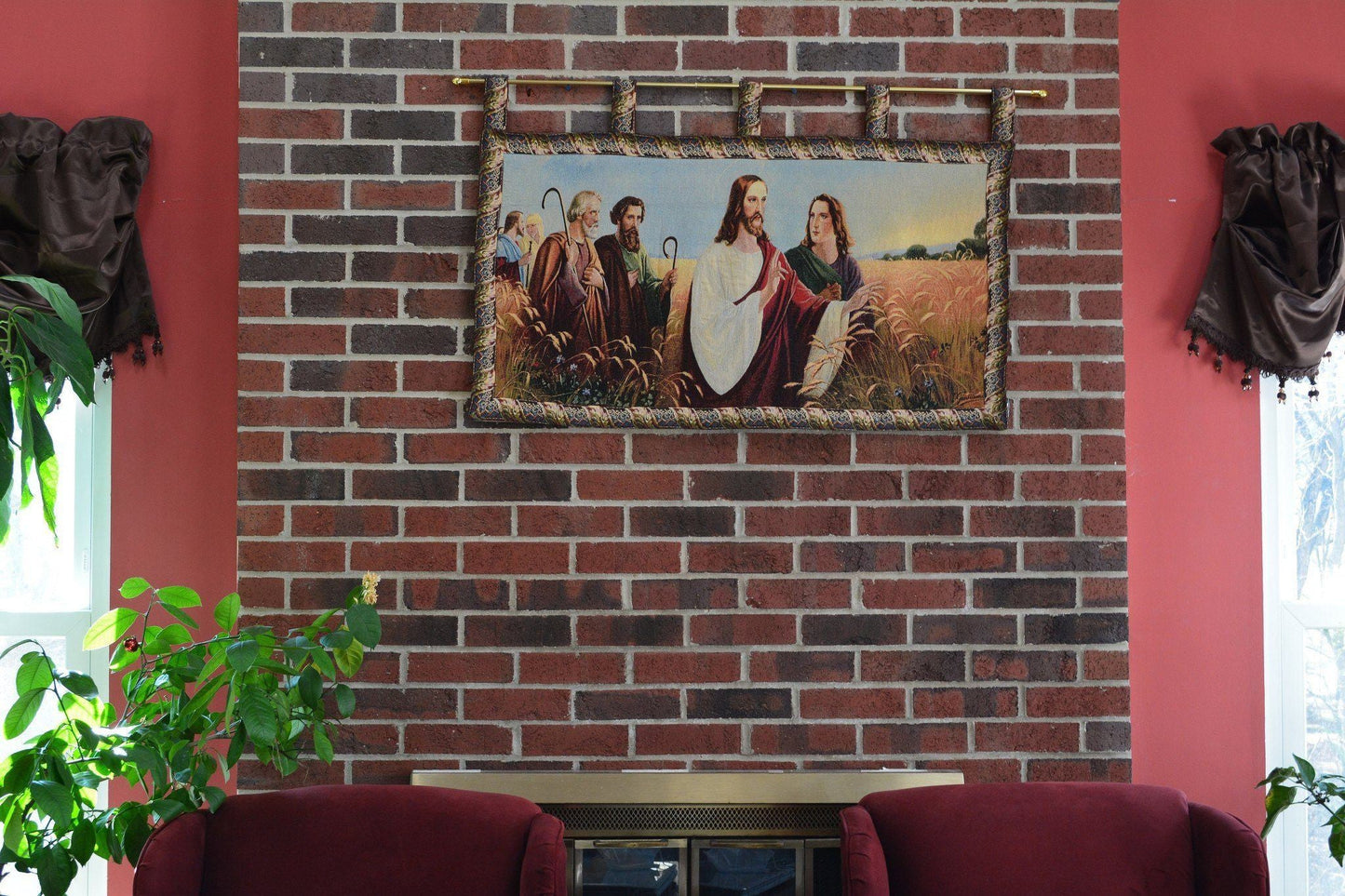 Tache Christus Im Ahrenfeld Tapestry Christ's Apostles Religious Woven Wall Hanging Artwork Mural 43 x 23 (12932)