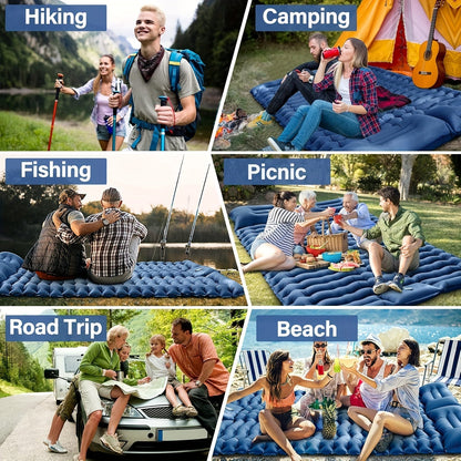 Double Self-Inflating Sleeping Pad with Pillow