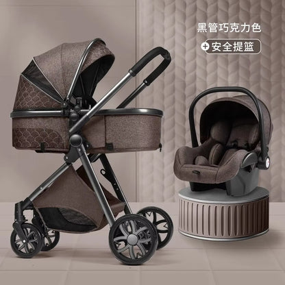 New 3 in 1 Baby Stroller High Landscape Carriage Light Newborn Pram Shock Proof Two Way 2 in 1 Kid Car Baby Comfort Cart 2025