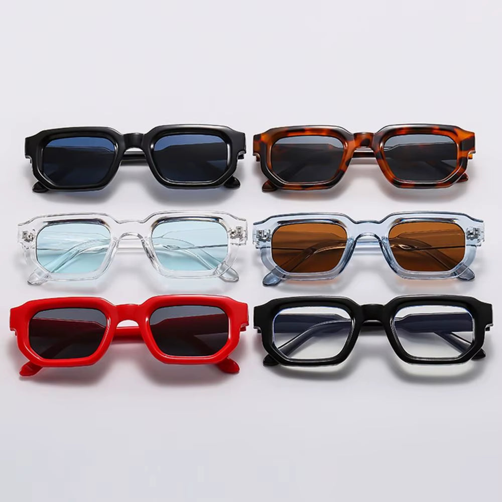Men Vintage Rectangle Frame Sunglasses Fashion Retro Sun Glasses Luxury Brand Design UV400 Shades Eyewear Women Goggles