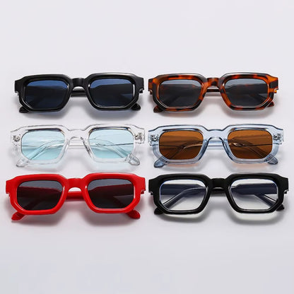 Men Vintage Rectangle Frame Sunglasses Fashion Retro Sun Glasses Luxury Brand Design UV400 Shades Eyewear Women Goggles