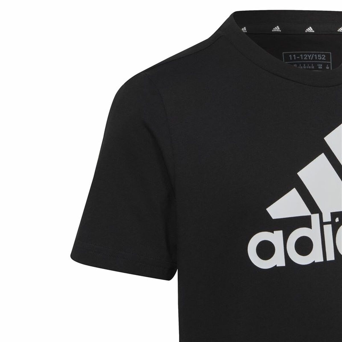 Child's Short Sleeve T-Shirt Adidas Big Logo Black