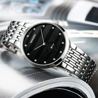 NAKZEN Commerce Diamond Men Watch Famous Luxury Brand Sapphire Watches Men's Stainless Steel Simple Black Gold Watch Male Clock