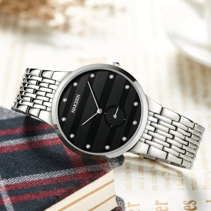 NAKZEN Commerce Diamond Men Watch Famous Luxury Brand Sapphire Watches Men's Stainless Steel Simple Black Gold Watch Male Clock