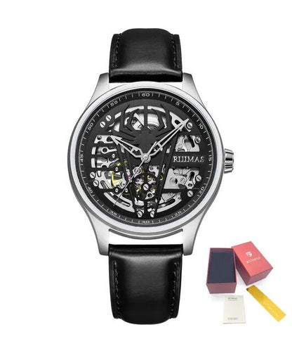 RUIMAS Mens Watches Leather Sports Watches Men's Army Military Wrist Watch Automatic Mechanical Male Clock Reloj Hombre 6787