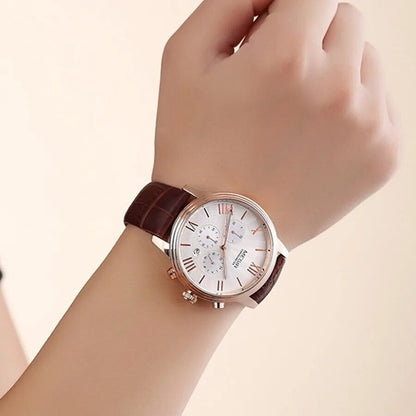 MEGIR Brown Retro Sports Quartz Men's Watches Large Dial Chronograph Clock Fashion Multifunctional Men Wrist Watch Montre Homme
