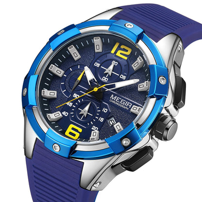 MEGIR Men's Chronograph Original Top Luxury Sports Military Watches for Men Date Luminous Wristwatches Clock Relogio Masculino