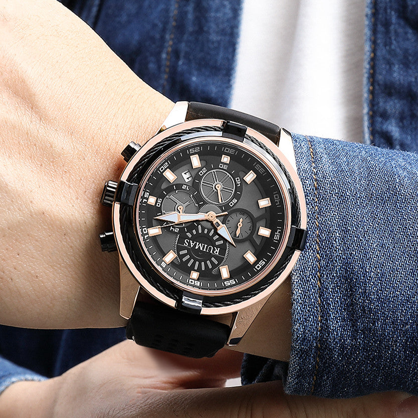 RUIMAS Top Luxury Quartz Wristwatches Men Silicone Large Dial  Military Sports Watches Waterproof Luminous Date Reloj Hombre