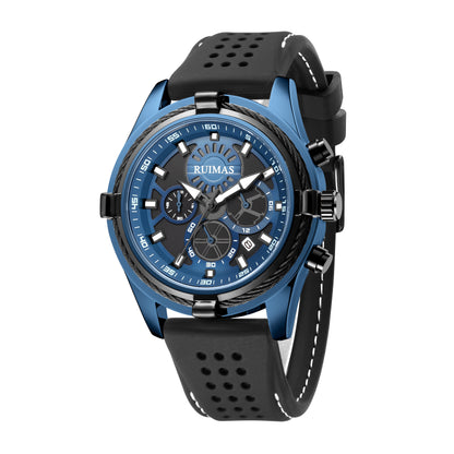 RUIMAS Top Luxury Quartz Wristwatches Men Silicone Large Dial  Military Sports Watches Waterproof Luminous Date Reloj Hombre