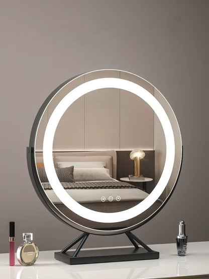 Lighted Vanity Makeup Mirror with Lights 3 Color Lighting Modes with 15X Magnification Mirror Smart Touch Control 360°Rotation
