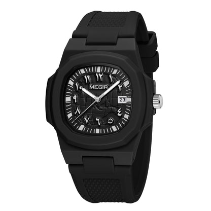 MEGIR 43MM Irregular Dial Men Watches Quartz Waterproof Sport Casual Wristwatch Clock Date Gifts for Man Reloj Hombre 8119