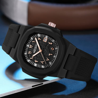 MEGIR 43MM Irregular Dial Men Watches Quartz Waterproof Sport Casual Wristwatch Clock Date Gifts for Man Reloj Hombre 8119
