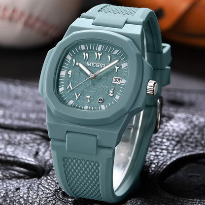 MEGIR 43MM Irregular Dial Men Watches Quartz Waterproof Sport Casual Wristwatch Clock Date Gifts for Man Reloj Hombre 8119
