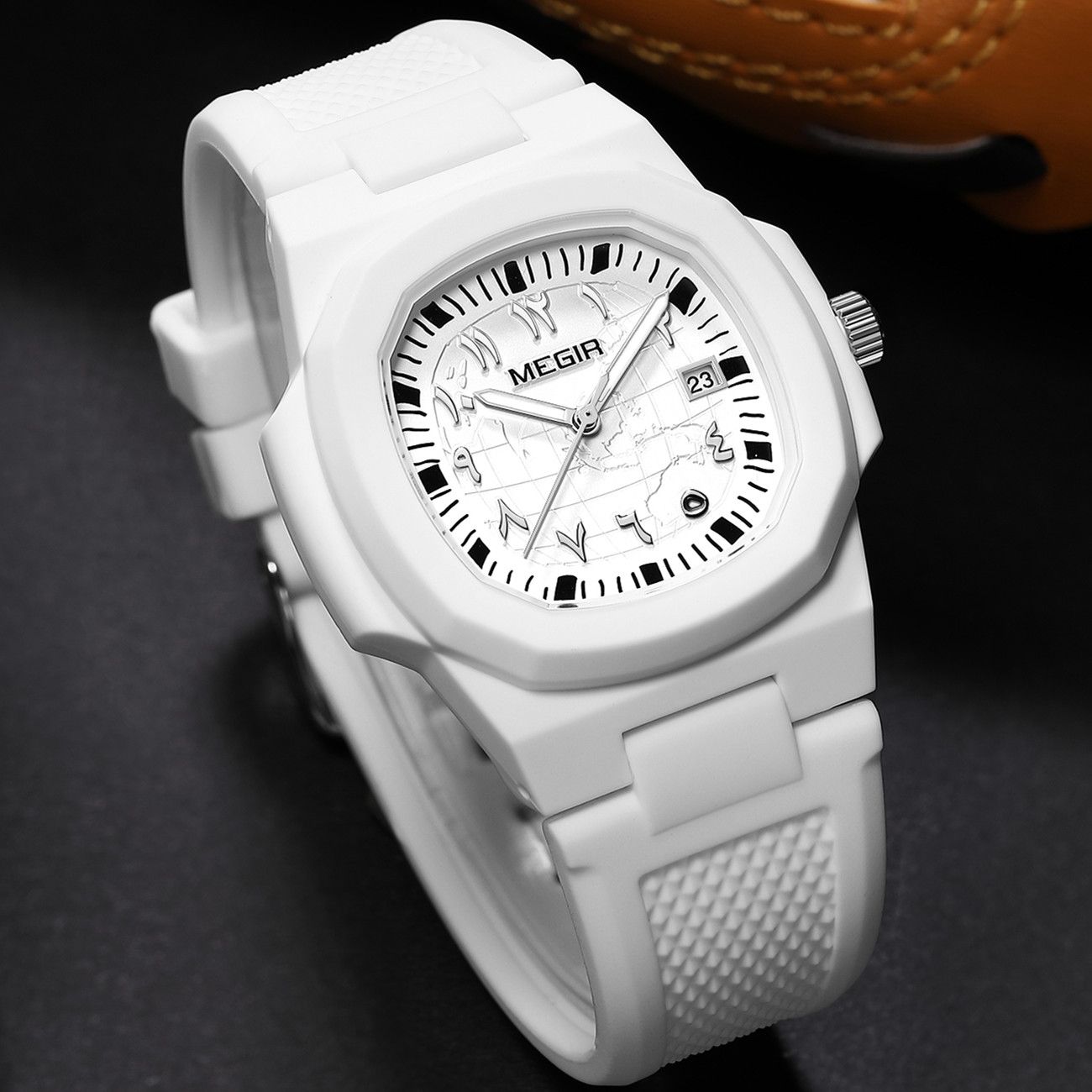 MEGIR 43MM Irregular Dial Men Watches Quartz Waterproof Sport Casual Wristwatch Clock Date Gifts for Man Reloj Hombre 8119