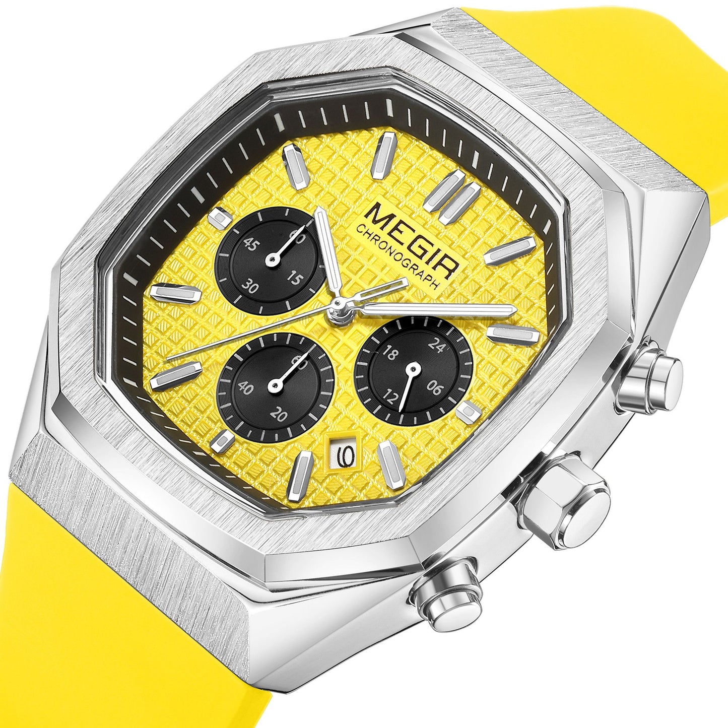 MEGIR Fashion Sport Military Watches for Men Luxury Quartz Wristwatch Silicone Strap Waterproof Date Clock 24-hour Reloj Hombre 2215