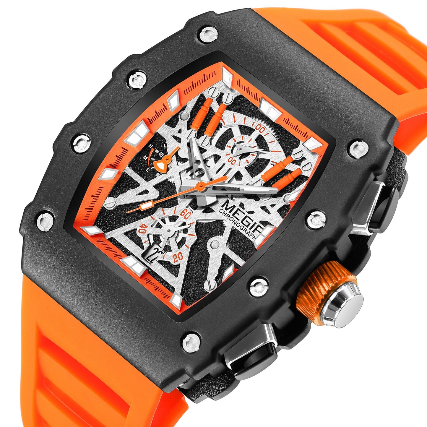 MEGIR Luxury Outdoor Sport Wristwatch for Men Silicone Waterproof Watches Quartz Military Watch Male Clock Chronograph 2218