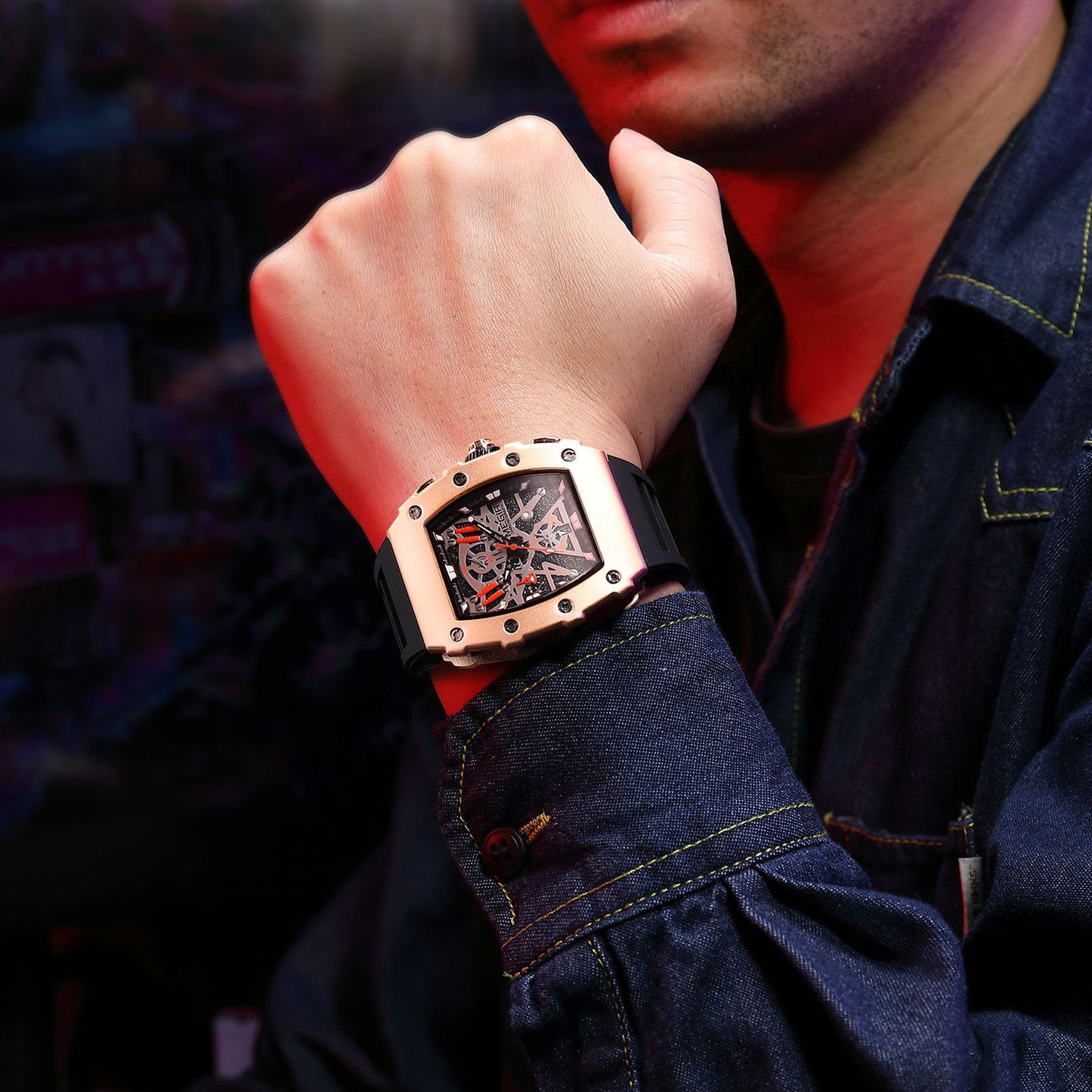 MEGIR Luxury Outdoor Sport Wristwatch for Men Silicone Waterproof Watches Quartz Military Watch Male Clock Chronograph 2218