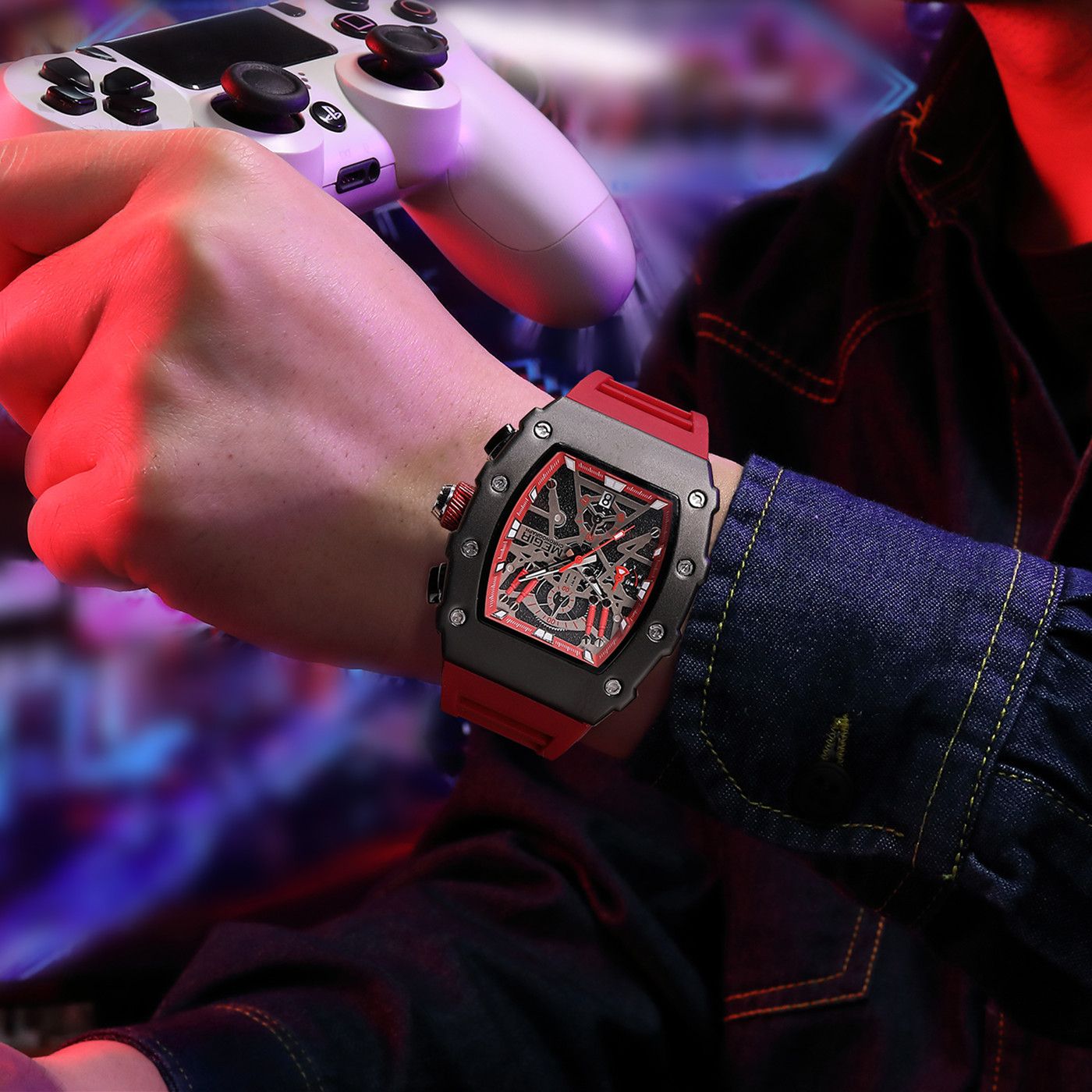 MEGIR Luxury Outdoor Sport Wristwatch for Men Silicone Waterproof Watches Quartz Military Watch Male Clock Chronograph 2218