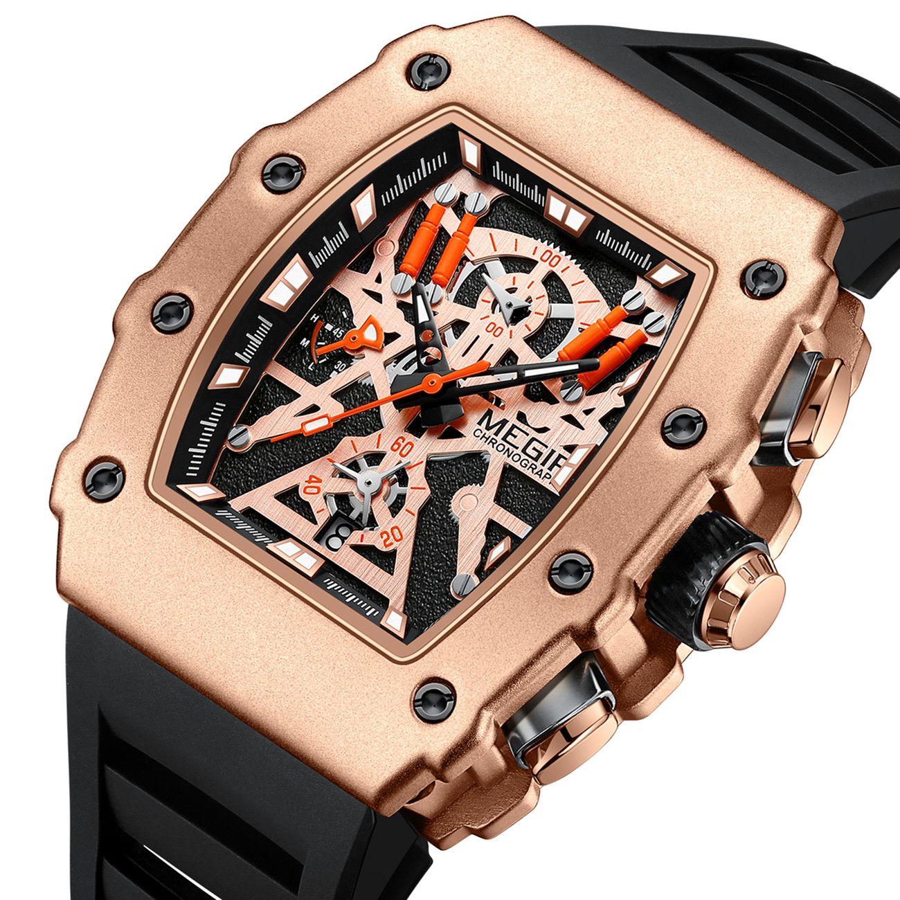 MEGIR Luxury Outdoor Sport Wristwatch for Men Silicone Waterproof Watches Quartz Military Watch Male Clock Chronograph 2218