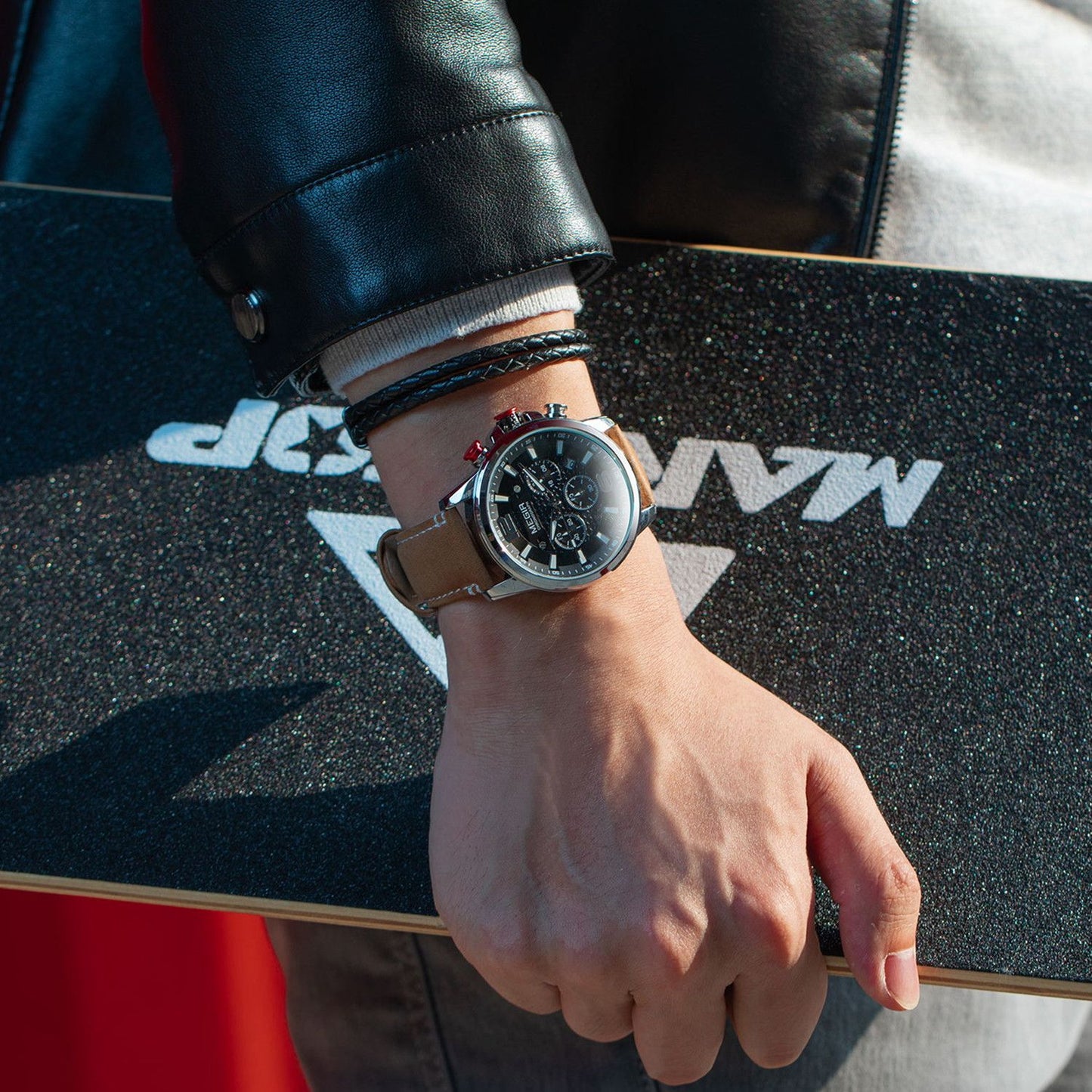 MEGIR Luxury Business Men Watch Fashion Quartz Sport Chronograph Luminous Waterproof Calendar Stainless Steel Male Wristwatch 2156