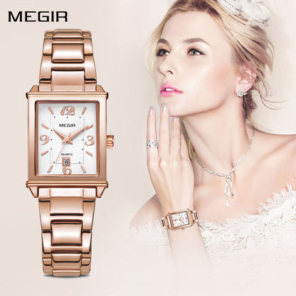MEGIR Women Bracelet Watches Fashion Business Wristwatch for Ladies Elegant Quartz Watch Waterproof Date Clock Reloj Mujer 1079