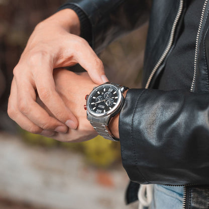 MEGIR Luxury Business Men Watch Fashion Quartz Sport Chronograph Luminous Waterproof Calendar Stainless Steel Male Wristwatch 2156