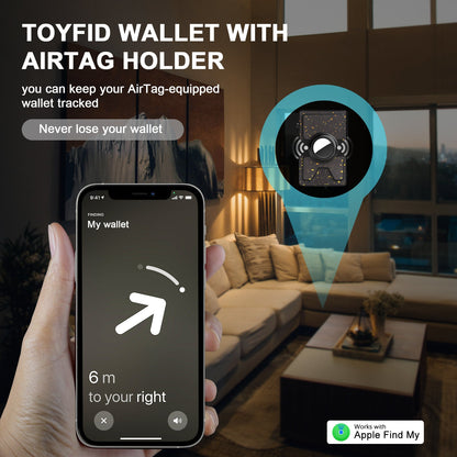 TOYFID Best Mens Forged Carbon Fiber Wallet with Airtag Holder & Expansion Board