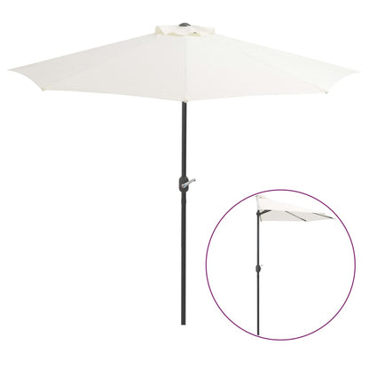 NNEVL Balcony Parasol with Aluminium Pole Sand 270x135 cm Half