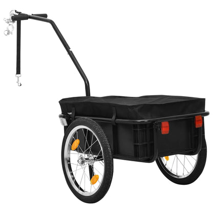 NNEVL Bike Cargo Trailer/Hand Wagon 155x60x83 cm Steel Black