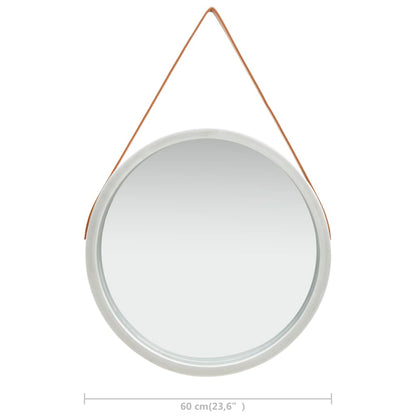 NNEVL Wall Mirror with Strap 60 cm Silver