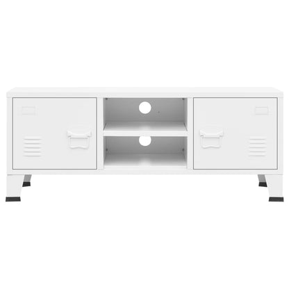 NNEVL Industrial TV Cabinet White 105x35x42 cm Metal