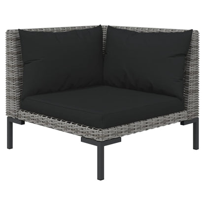 NNEVL 9 Piece Garden Lounge Set with Cushions Poly Rattan Dark Grey