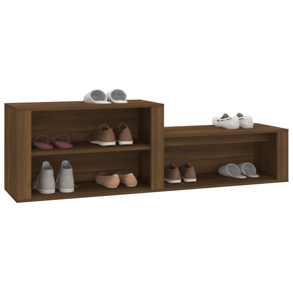 NNEVL Shoe Cabinet Brown Oak 150x35x45 cm Engineered Wood