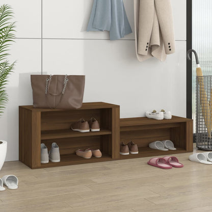 NNEVL Shoe Cabinet Brown Oak 150x35x45 cm Engineered Wood