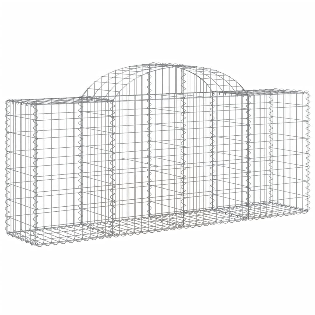 NNEVL Arched Gabion Baskets 3 pcs 200x50x80/100 cm Galvanised Iron