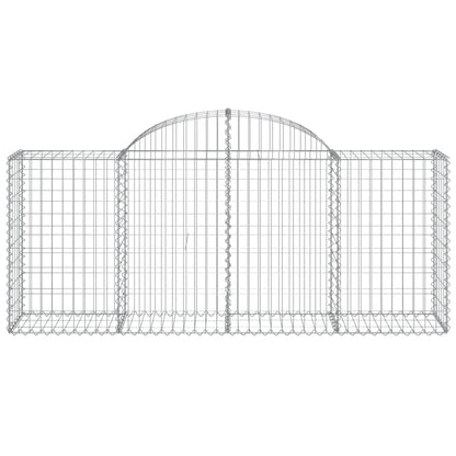 NNEVL Arched Gabion Baskets 3 pcs 200x50x80/100 cm Galvanised Iron