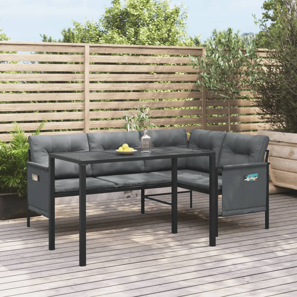 NNEVL 2 Piece Garden Dining Set Anthracite Steel