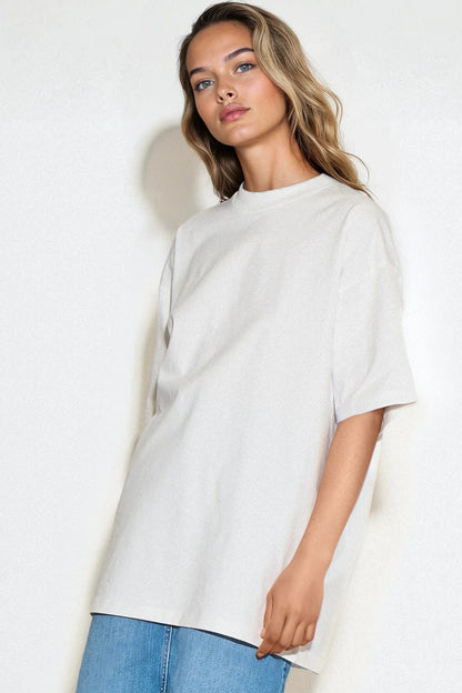 White Logo Cotton Oversized T Shirt