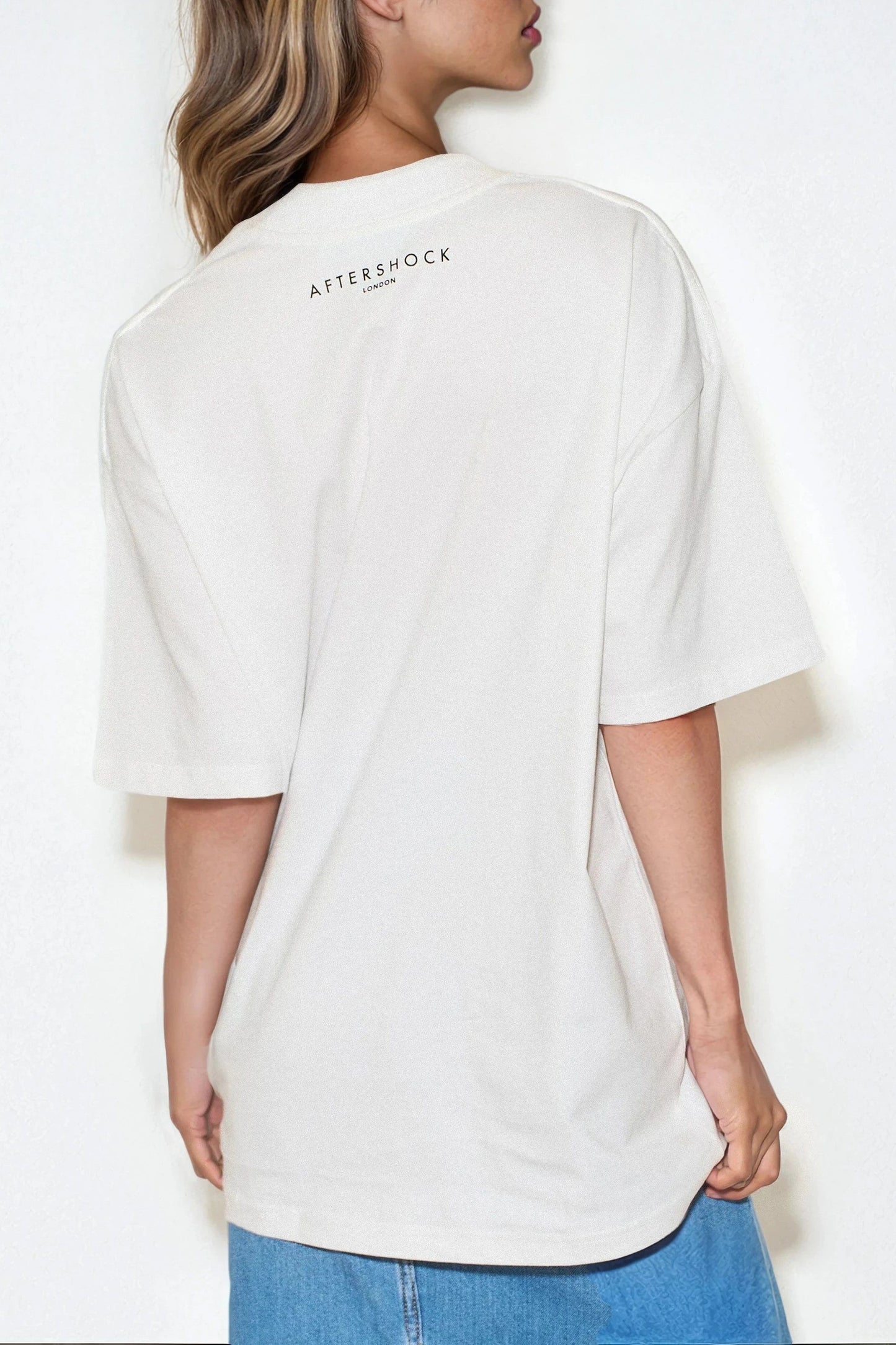White Logo Cotton Oversized T Shirt