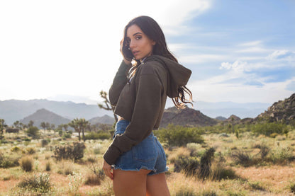 6036 - Women's Cropped Fleece Hoodie