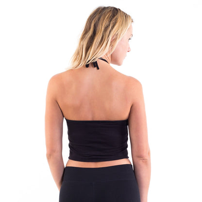 6026 - Women's Cropped Neck-Tie Halter Top