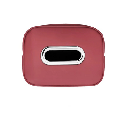 Leather Car Tissue Organizer Storage Bag–Multi-Position Holder Red