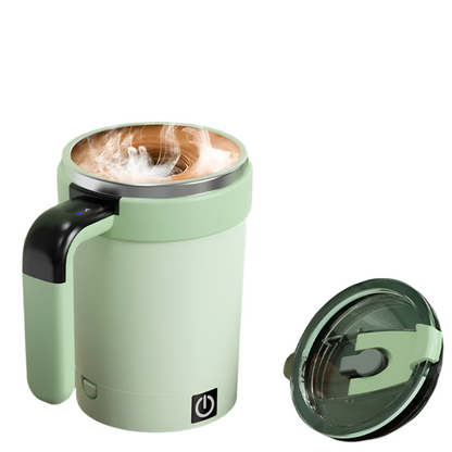 Rechargeable Automatic Magnetic Self-Stirring Mug LED Temp Display Green