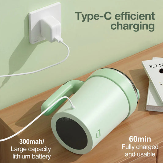 Rechargeable Automatic Magnetic Self-Stirring Mug LED Temp Display Green