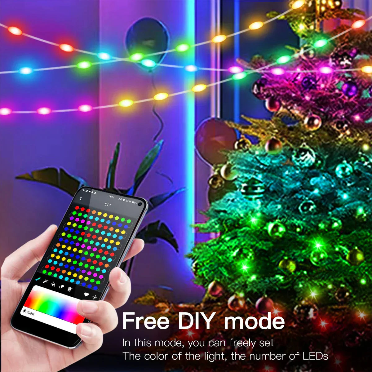 20M Dream Color USB LED Fairy Lights | Bluetooth Controlled | 200 LEDs