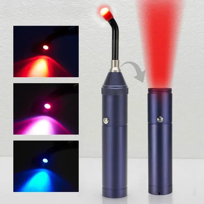 3-in-1 Red Light Therapy Wand Infrared & Blue Light Blue