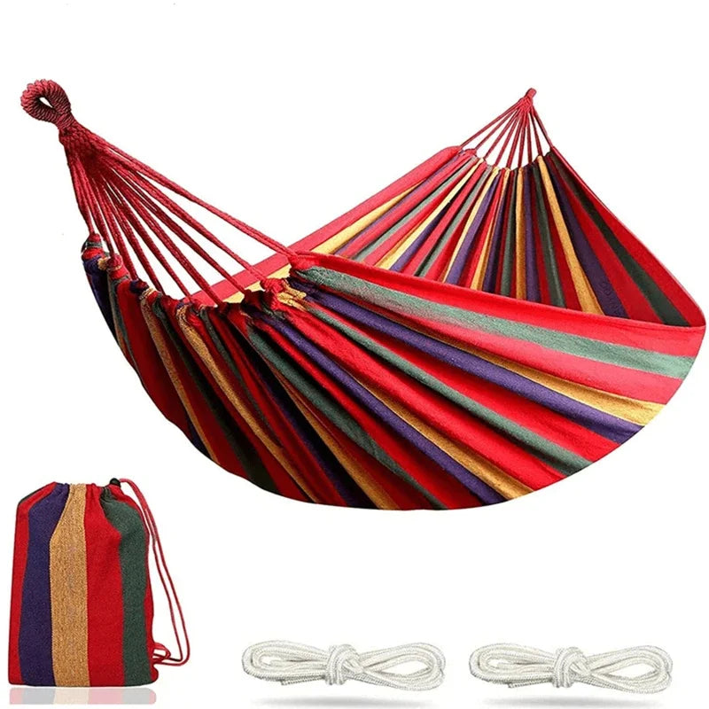Single Wide Canvas Hammock Portable Outdoor Swing